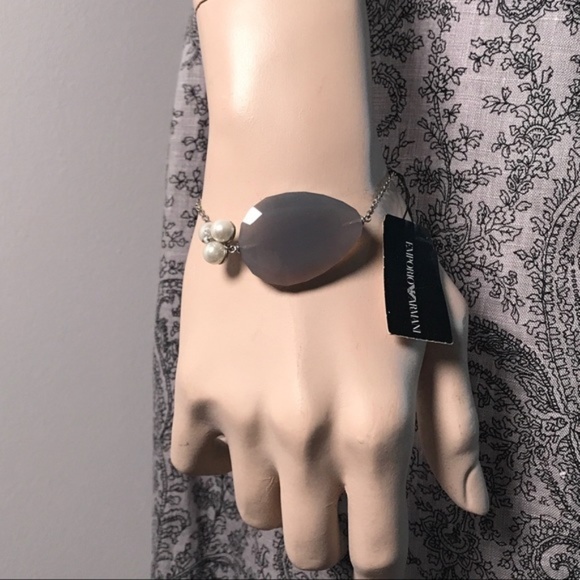 GIORGIO ARMANI Sterling Silver Pearl Bracelet NEW! - Picture 4 of 5